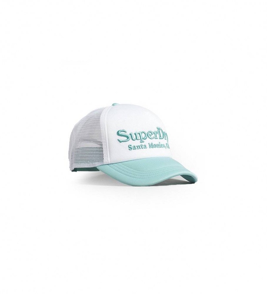 Mujer Superdry Gorras Y Gorros | Gorra De Camionero Con Logotipo Vintage Logo Azul