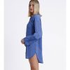 Mujer Admas Vestidos | Vestido Camisero Manga Larga Playa Azul