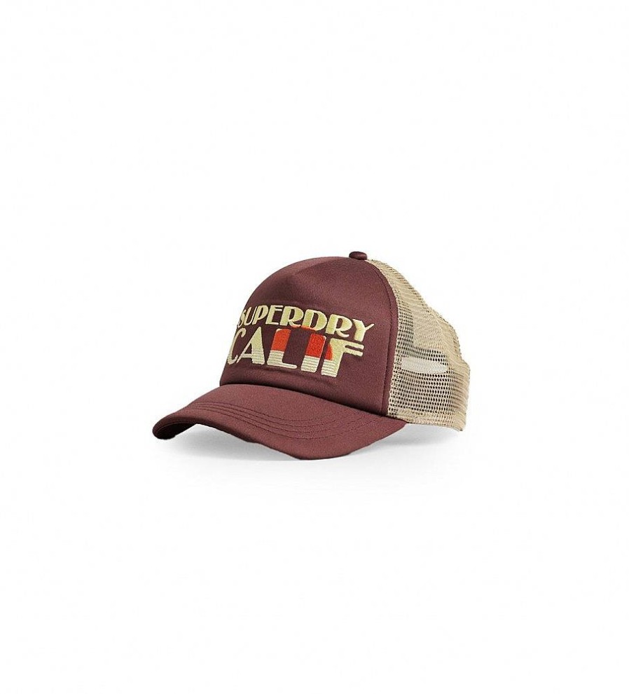 Mujer Superdry Gorras Y Gorros | Gorra De Camionero Con Logotipo Vintage Logo Marron