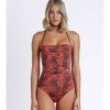 Mujer Admas Moda Bano | Banador Bandeau Sunset Palm Para Mujer Cobre