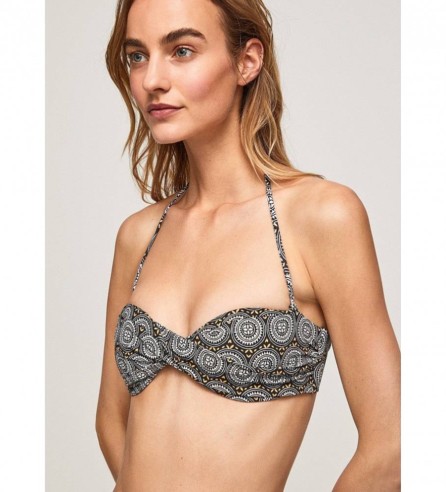 Mujer Pepe Jeans Moda Bano | Sujetador Bikini Merle Negro