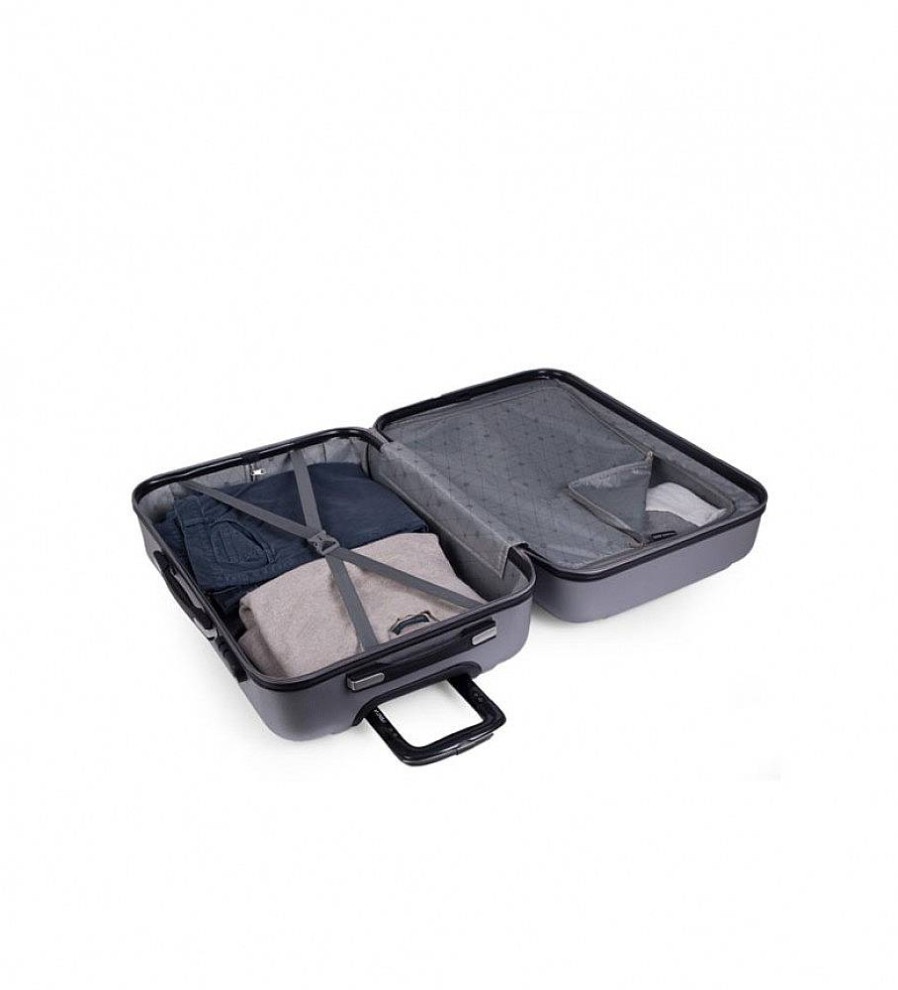 Mujer ITACA Viaje | Maleta De Viaje Rigida 4 Ruedas Trolley Mediana 71160 Plata -65X44X24Cm-