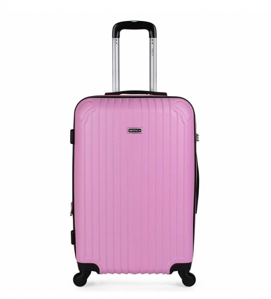 Mujer ITACA Viaje | Juego Maletas De Viaje Rigidas De 4 Ruedas T71500 Rosa -55X38X20Cm-