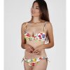 Mujer Admas Moda Bano | Bikini Push Up Happy Flowers Blanco