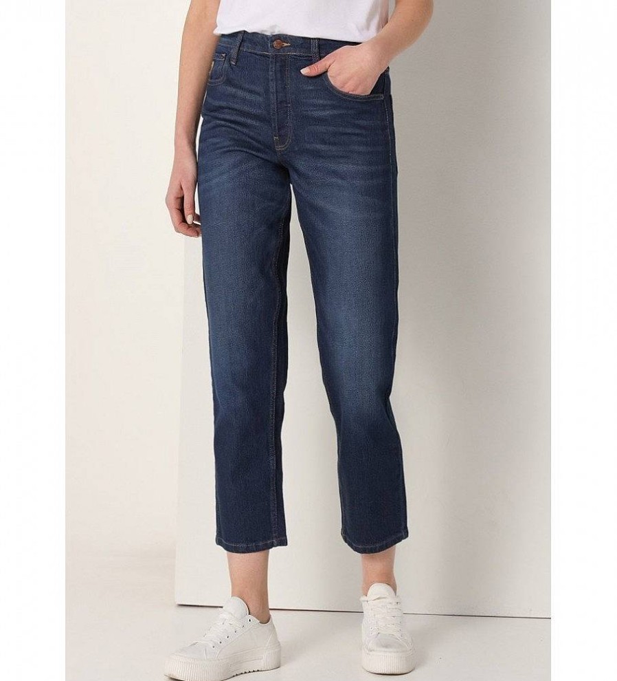 Mujer Lois Pantalones | Jeans - Tiro Largo Daddy Fit Marino Oscuro