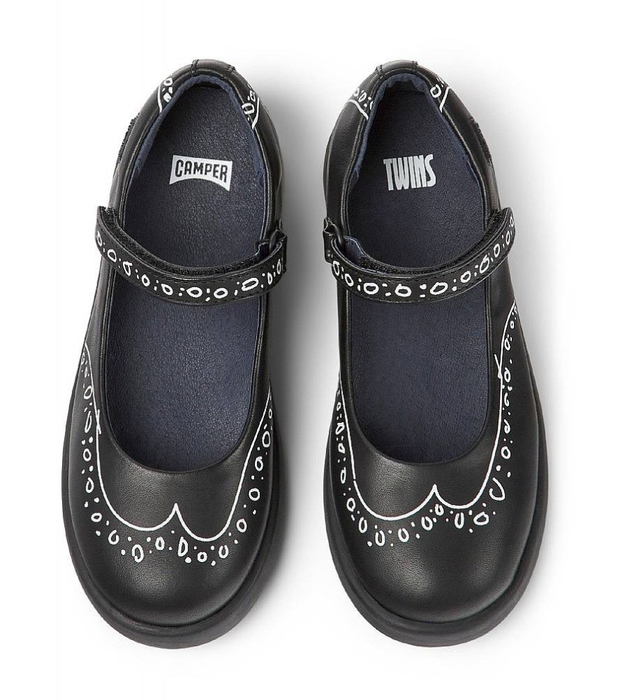 Mujer Camper Zapatos | Bailarinas De Piel Duet Twins Negro