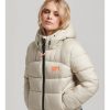 Mujer Superdry Chaquetas Y Abrigos | Cazadora Bomber Acolchada Sports Beige