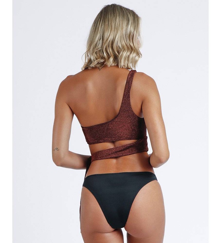 Mujer Admas Moda Bano | Bikini Asimetrico Night Summer Cobre