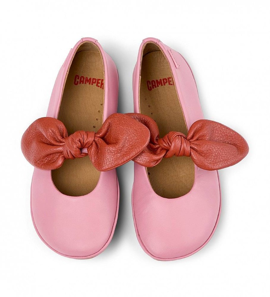 Mujer Camper Zapatos | Bailarinas De Piel Right Rosa