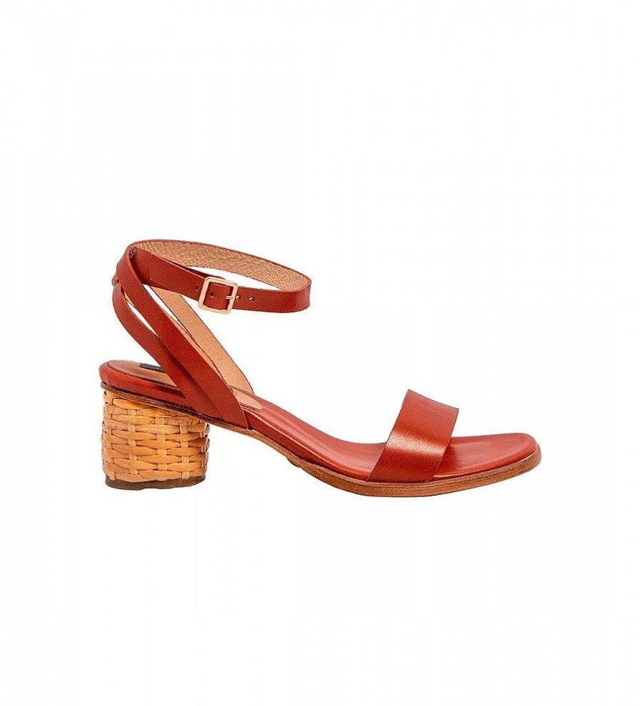 Mujer Neosens Sandalias | Sandalias S3302 Malvasia Rojo -Altura Tacon 6,5Cm-