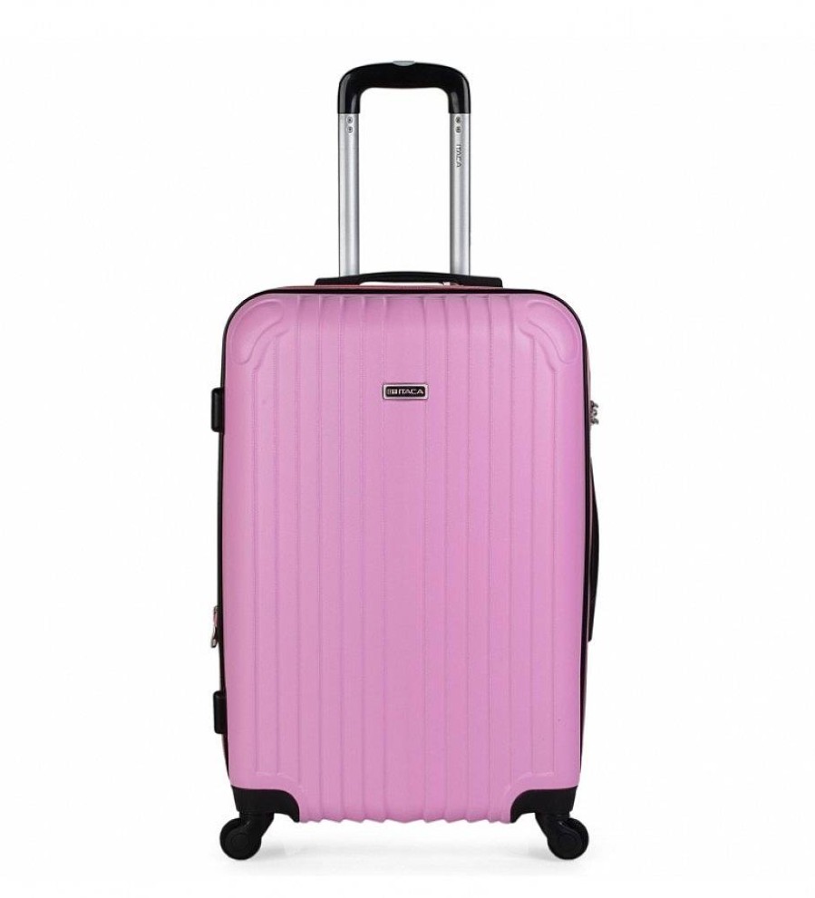 Mujer ITACA Viaje | Maleta De Viaje Rigida 4 Ruedas Mediana T71560 Rosa -66X41X27Cm-