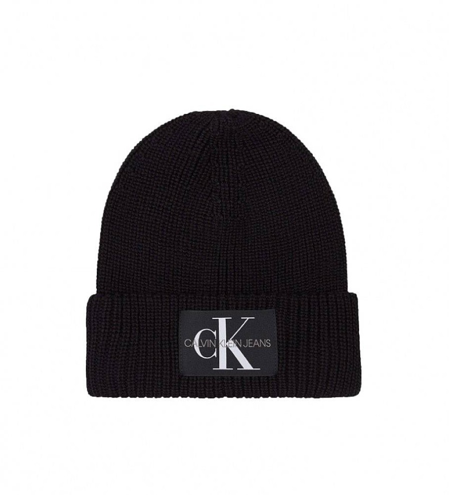 Mujer Calvin Klein Jeans Gorras Y Gorros | Gorro Wool-Blend K60K607383 Negro