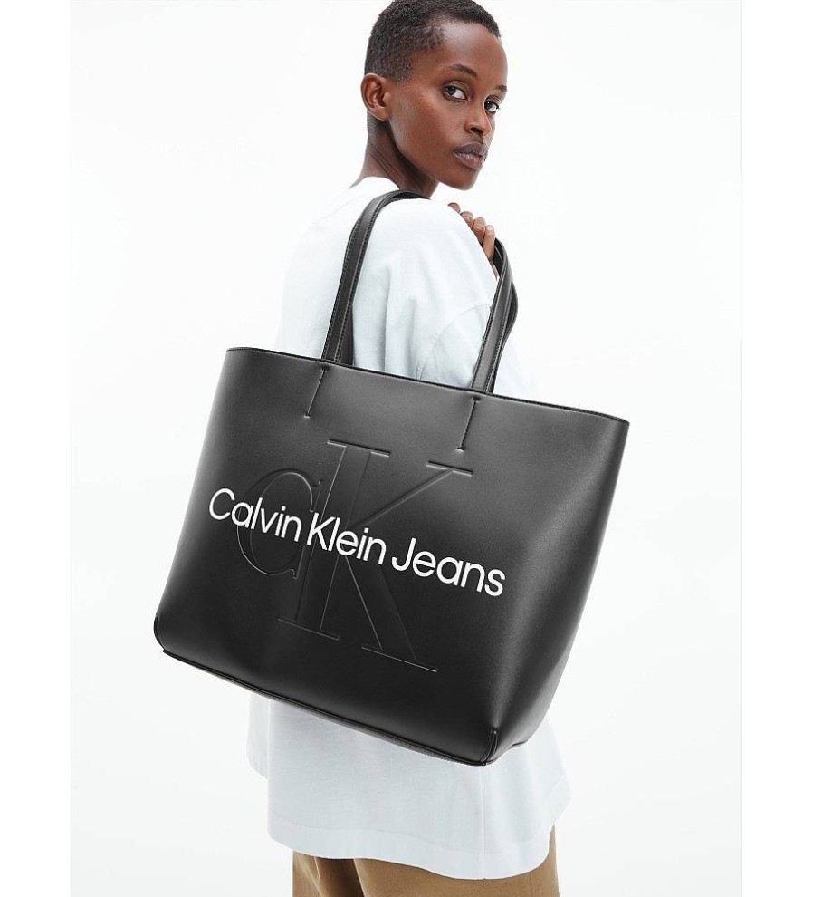 Mujer Calvin Klein Jeans Bolsos | Bolso Tote Negro