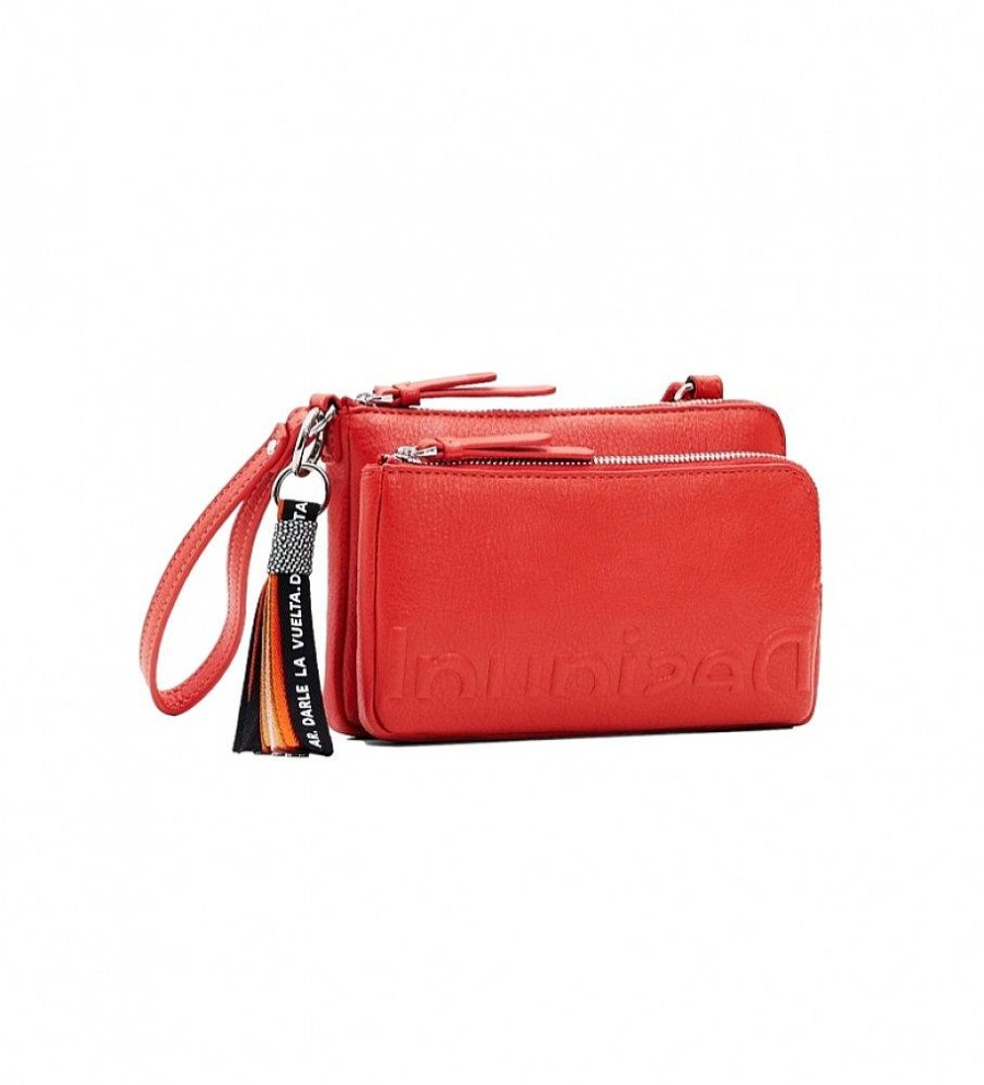 Mujer Desigual Bolsos | Bandolera Mone Half Logo Rojo