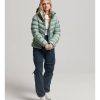 Mujer Superdry Chaquetas Y Abrigos | Cazadora Acolchada Con Capucha Fuji Verde