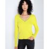 Mujer Victorio & Lucchino, V&L Sudaderas Y Jerseis | Jersey Punto Con Cuello Pico Amarillo