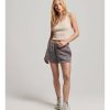 Mujer Superdry Pantalones | Pantalones Cortos De Terciopelo Con El Logotipo S Gris