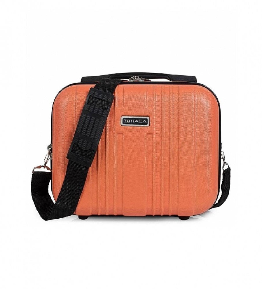 Mujer ITACA Viaje | Neceser Rigido Abs Grande De Viaje T71535 Naranja -33X26X14Cm-