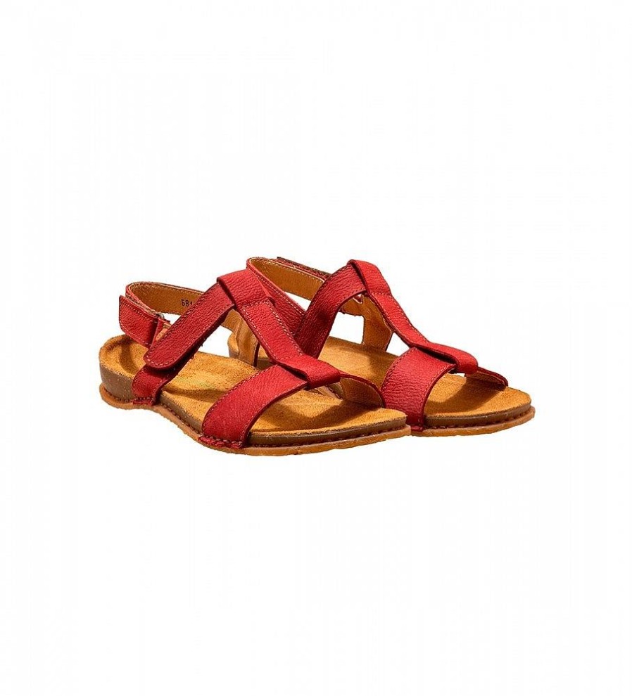 Mujer El Naturalista Sandalias | Sandalias De Piel N5816 Panglao Rojo