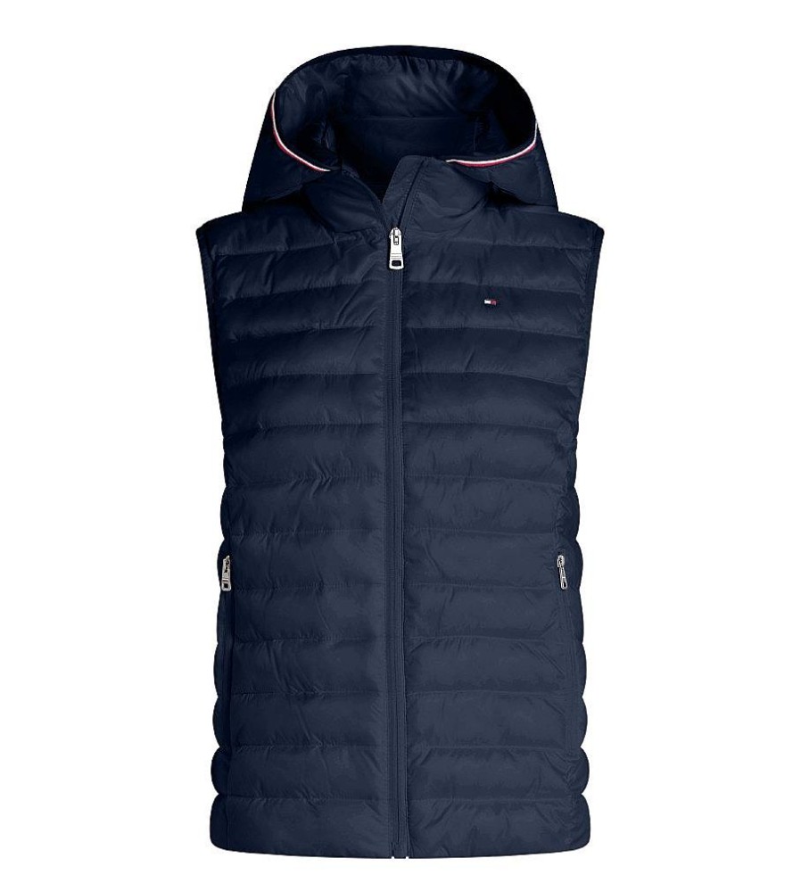 Mujer Tommy Hilfiger Chaquetas Y Abrigos | Chaleco Global Marino