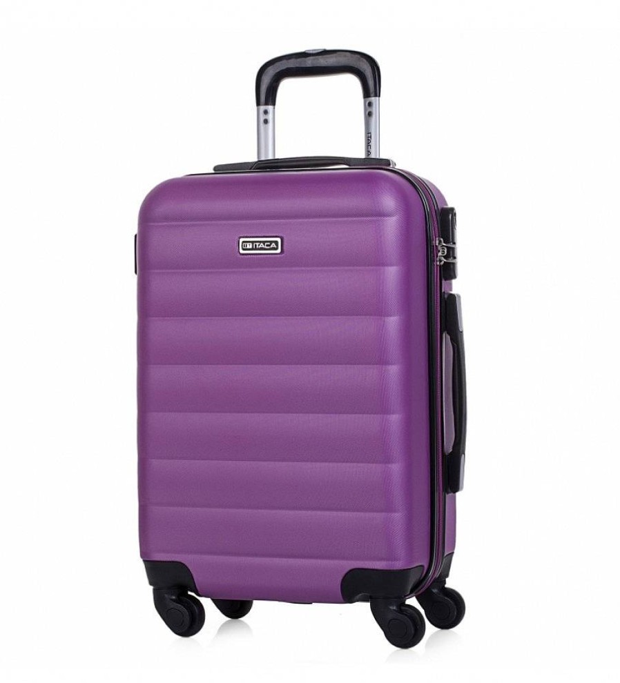 Mujer ITACA Viaje | Maleta Cabina De Viaje Rigida 4 Ruedas Trolley 71250 Morado -55X38X20Cm-