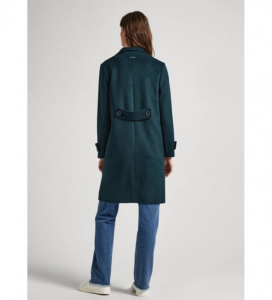 Mujer Pepe Jeans Chaquetas Y Abrigos | Abrigo Largo Nica Verde