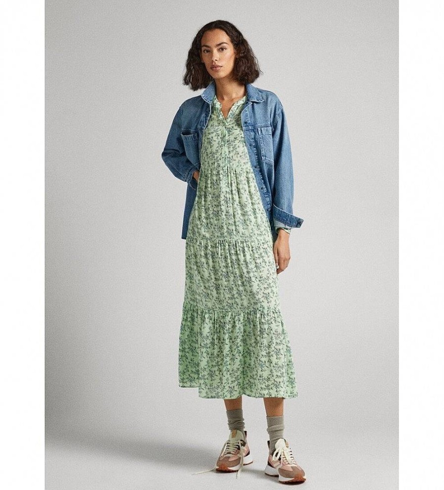 Mujer Pepe Jeans Vestidos | Vestido Feli Verde