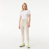 Mujer Lacoste Pantalones | Pantalon De Chandal Jogger Doble Capa Beige