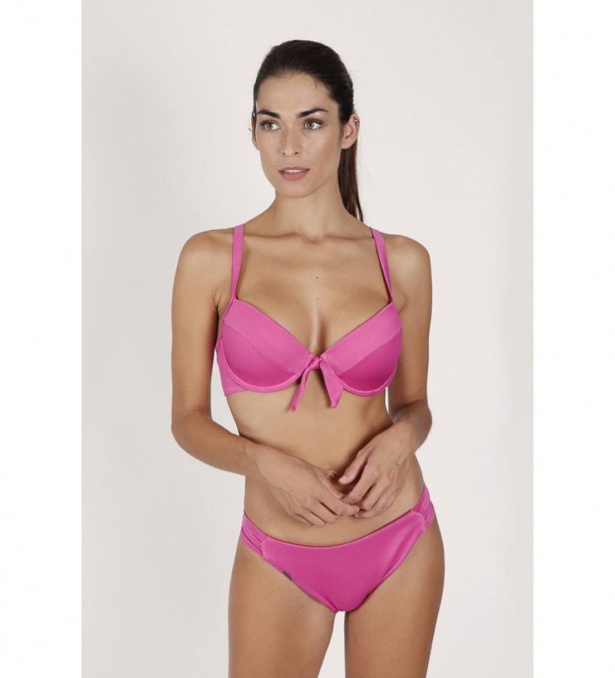 Mujer Admas Moda Bano | Bikini Push Up Corduroy Rosa