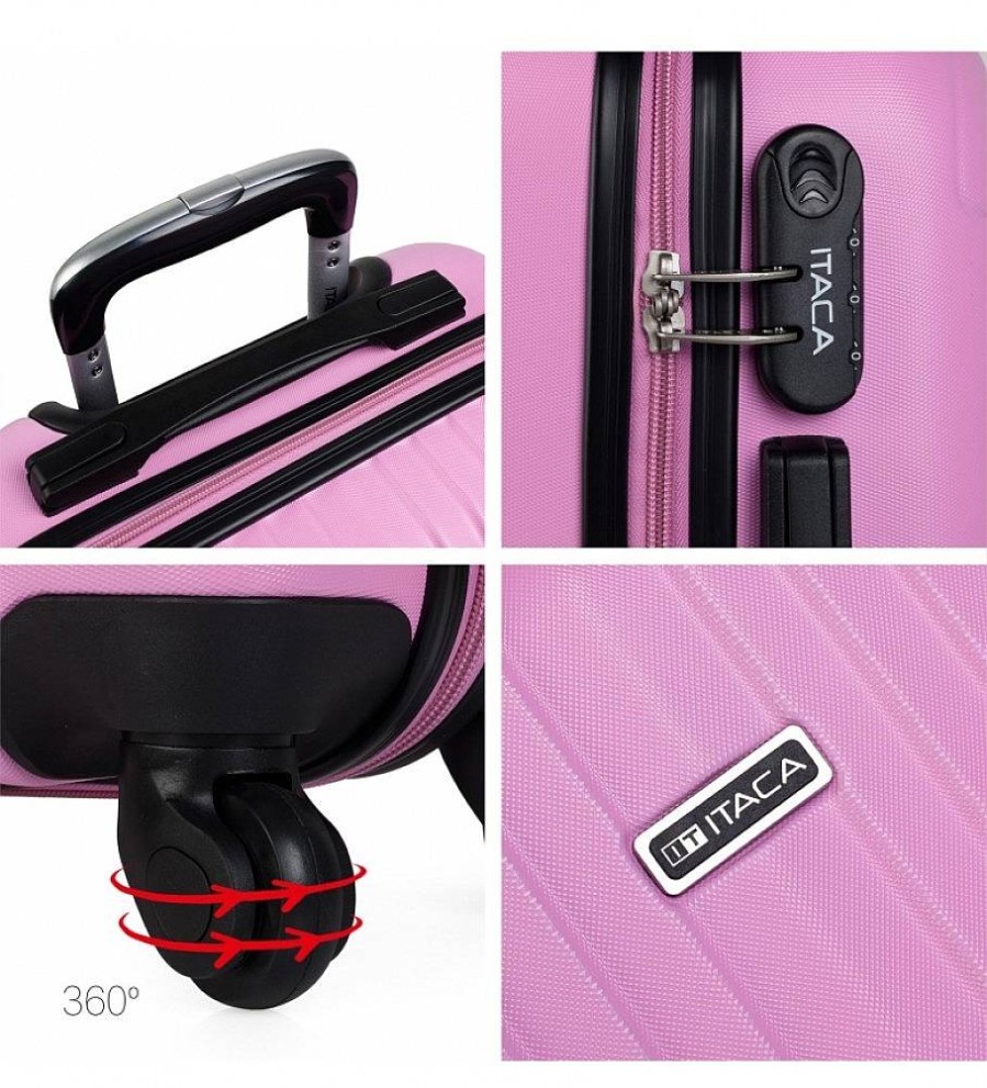 Mujer ITACA Viaje | Maleta De Viaje Cabina Rigida 4 Ruedas T71550 Rosa -55X38X20Cm-