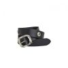 Mujer Pepe Jeans Cinturones | Cinturon De Piel Mya Negro