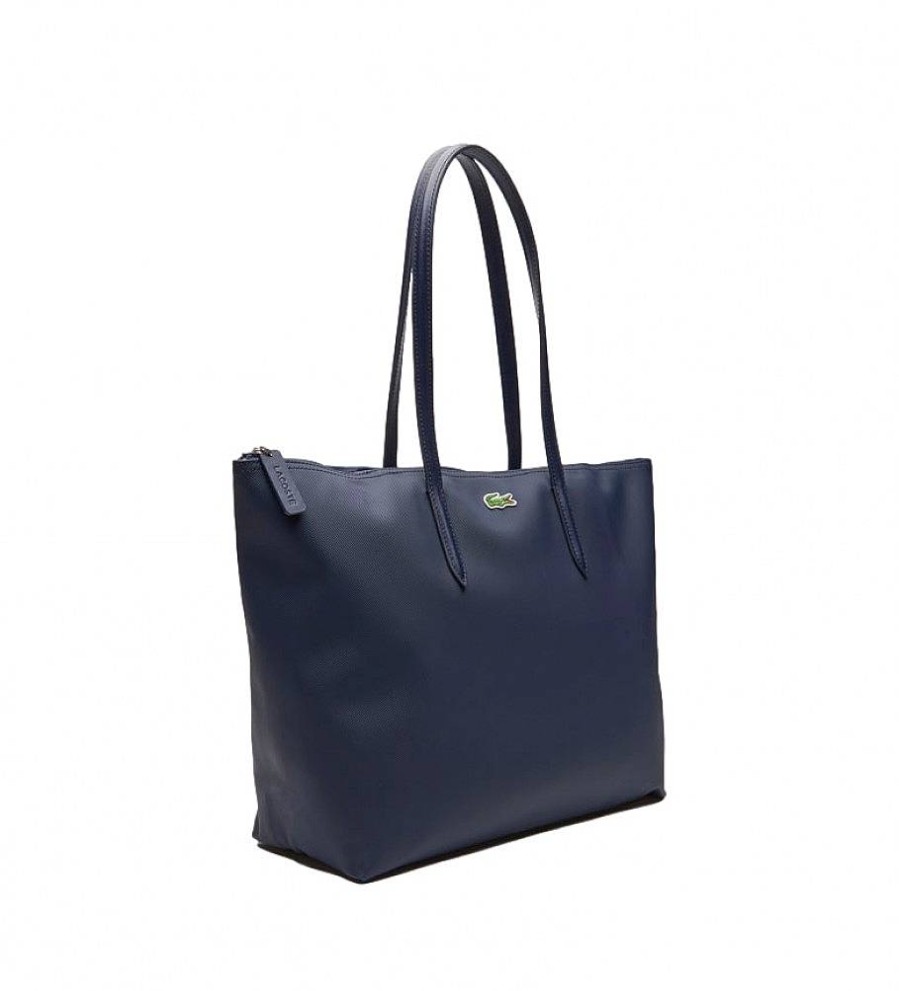 Mujer Lacoste Bolsos | Bolso Tote L.12.12 Concept Con Cremallera Marino -35X30X14Cm-