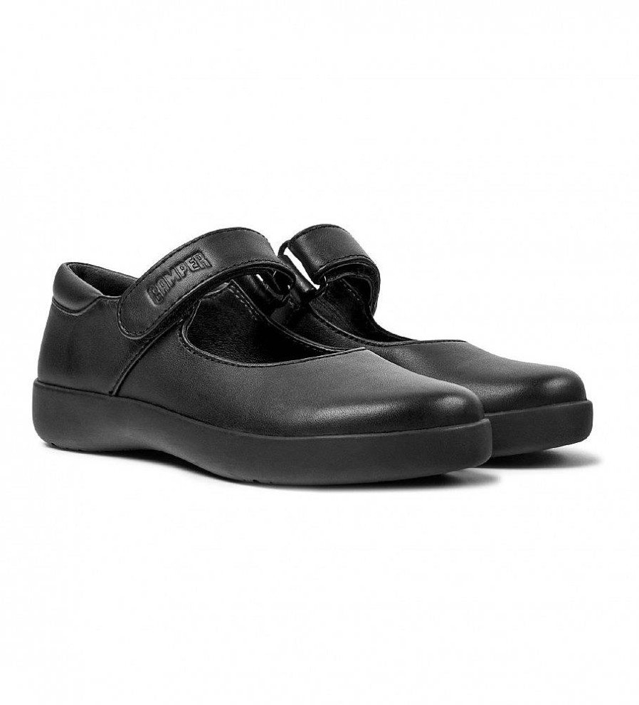 Mujer Camper Zapatos | Bailarinas De Piel Spiral Comet Negro