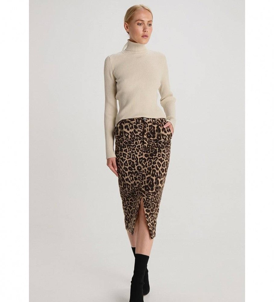 Mujer Victorio & Lucchino, V&L Faldas | Falda Leopard Motivoroyal Circus Marron