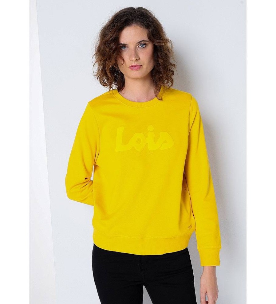 Mujer Lois Sudaderas Y Jerseis | Sudadera Print Puff Amarillo