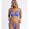 Mujer Admas Moda Bano | Bikini Bandeau Cortinilla Blue Riviera Azul