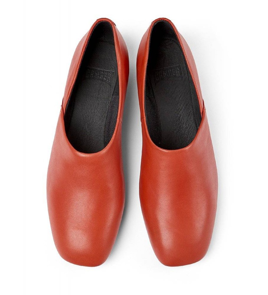 Mujer Camper Zapatos | Bailarinas De Piel Casi Myra Rojo