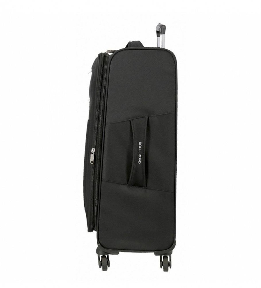 Mujer Roll Road Viaje | Juego De Maletas Roll Road Royce 55-66-76Cm Negro -40X55X20Cm-