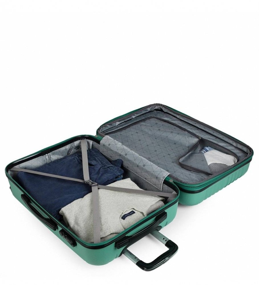 Mujer ITACA Viaje | Maleta De Viaje Rigida 4 Ruedas Mediana T71560 Verde -66X41X27Cm-