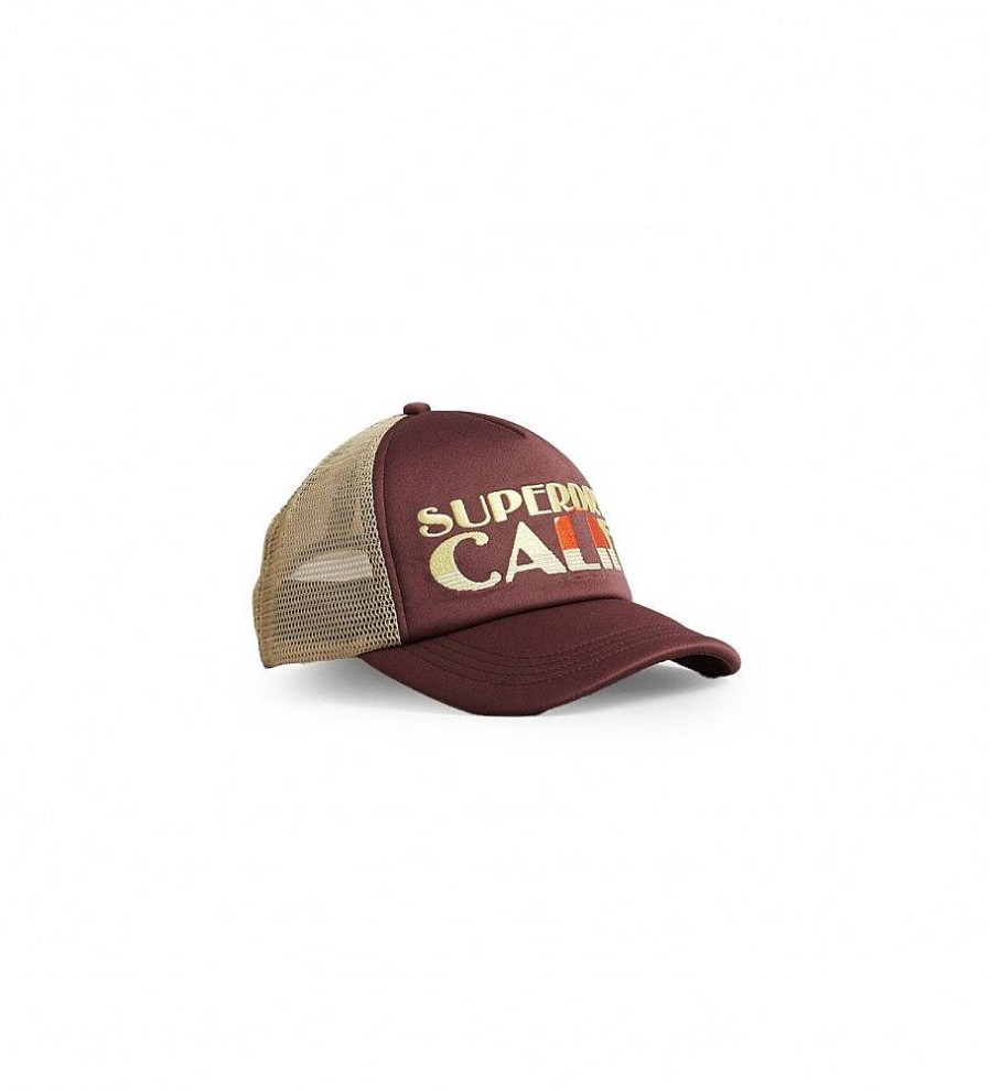 Mujer Superdry Gorras Y Gorros | Gorra De Camionero Con Logotipo Vintage Logo Marron