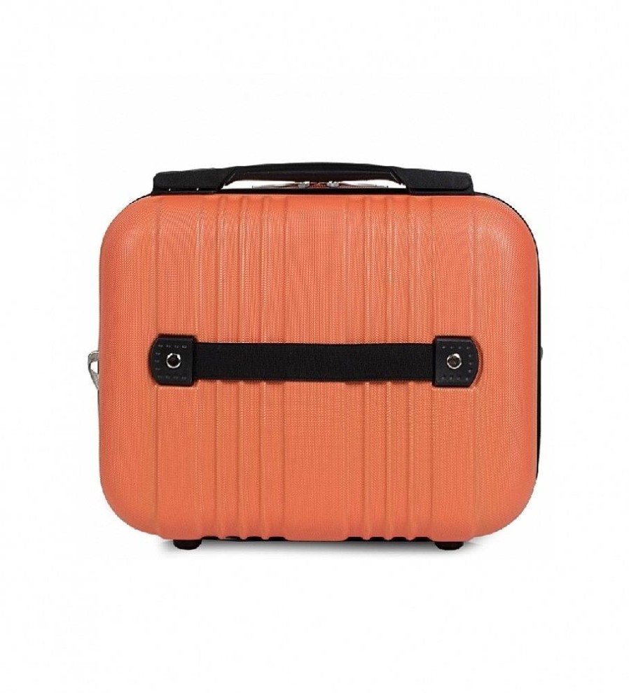 Mujer ITACA Viaje | Neceser Rigido Abs Grande De Viaje T71535 Naranja -33X26X14Cm-