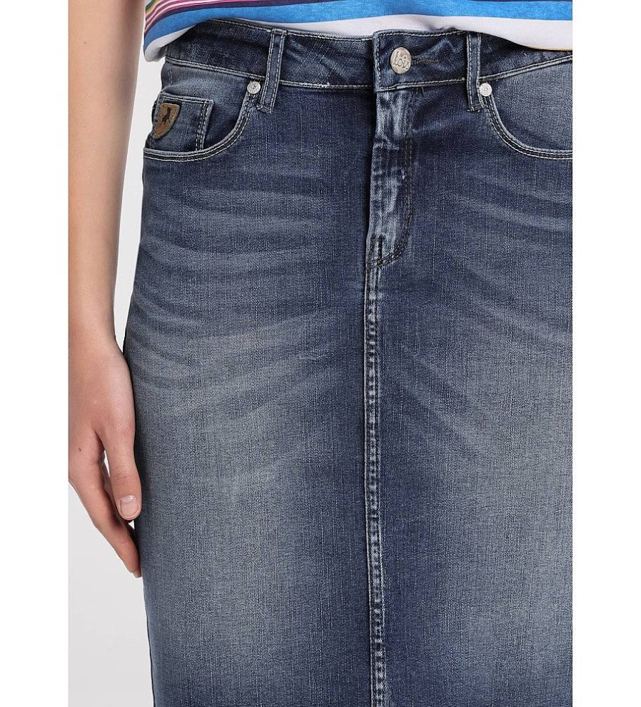 Mujer Lois Faldas | Falda Denim Medium Azul