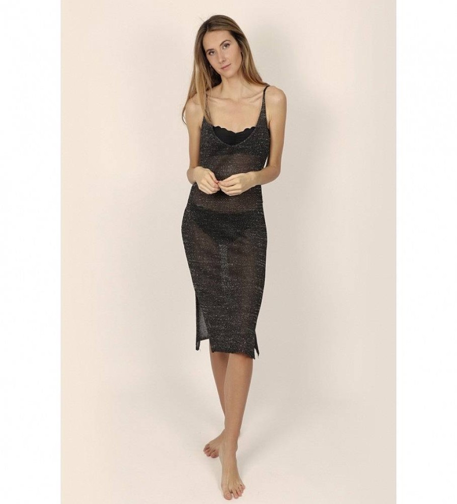 Mujer Admas Vestidos | Vestido Playa Tirantes Night Summer Negro