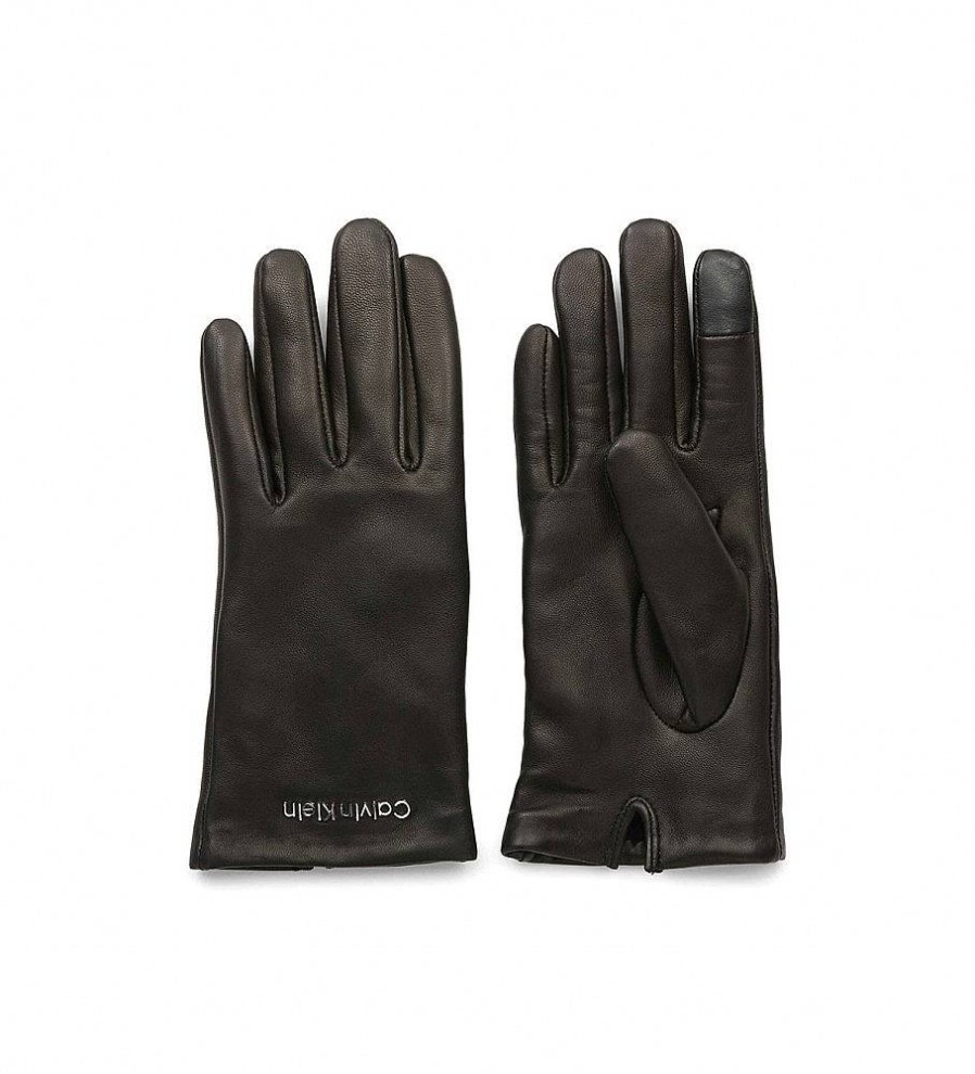 Mujer Calvin Klein Guantes | Guantes De Piel Must Negro