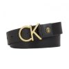 Mujer Calvin Klein Cinturones | Cinturon De Piel Logo Negro