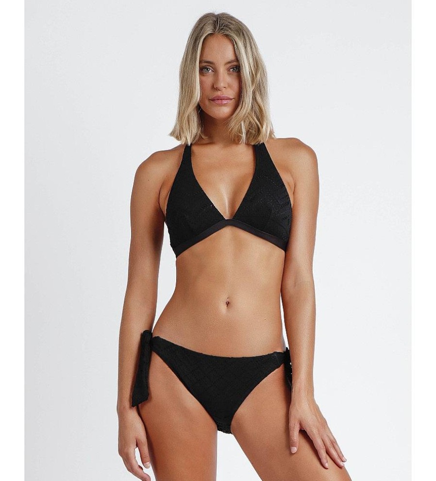 Mujer Admas Moda Bano | Bikini Halter Costa Bella Negro