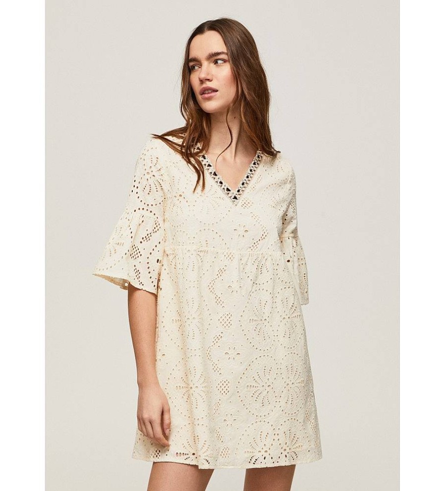 Mujer Pepe Jeans Vestidos | Vestido Padma Beige