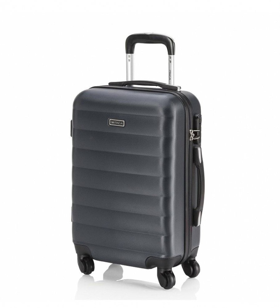 Mujer ITACA Viaje | Maleta Cabina De Viaje Rigida 4 Ruedas Trolley 71250 Antracita -55X38X20Cm-