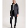 Mujer Tommy Hilfiger Chaquetas Y Abrigos | Abrigo Acolchado Global Stripe Negro