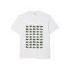 Mujer Lacoste Camisetas | Camiseta Relaxed Fit Con Estampado Emblematico Blanco